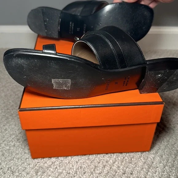 Hermes Avenue Sandal BLACK size 39 - Picture 8 of 10